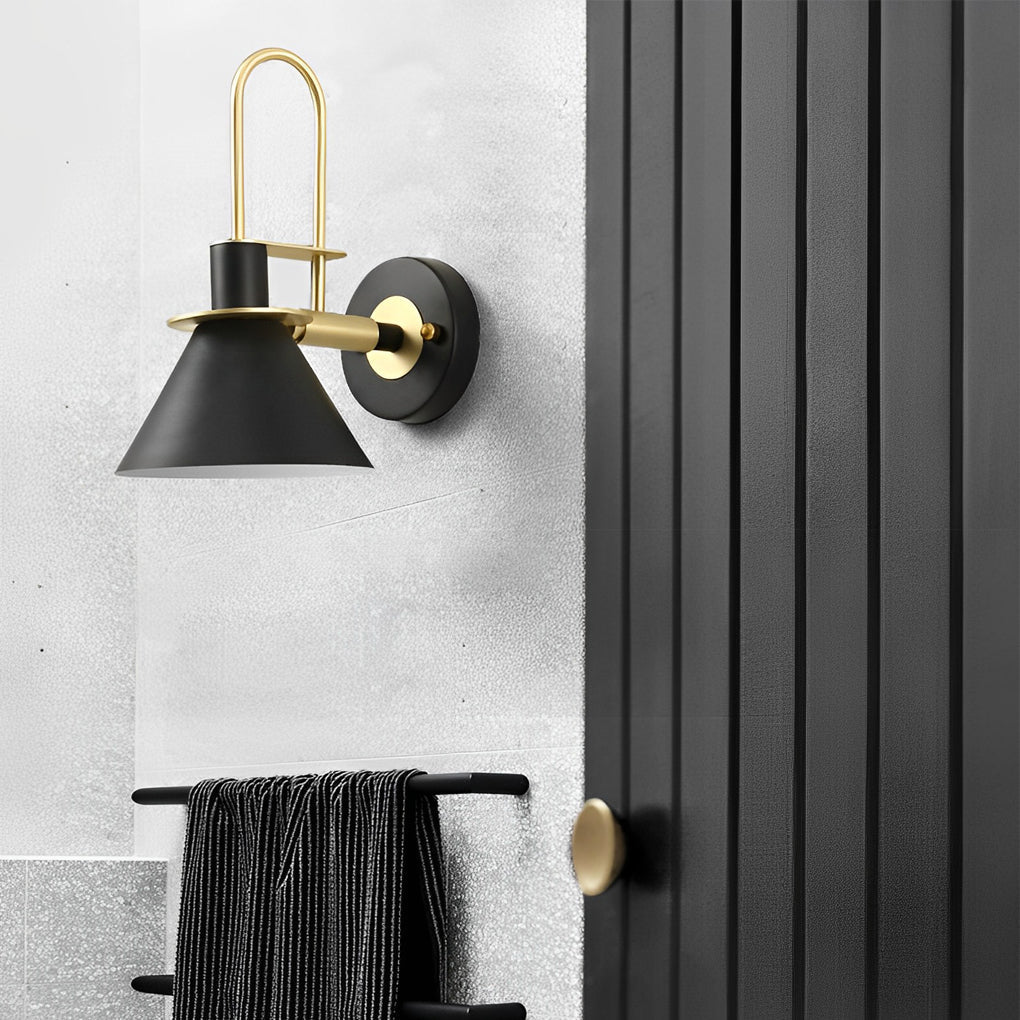 Clean-Lined Horn Shape Iron Creative Contemporary Wall Light, Bedroom Wall Sconce, detail 2