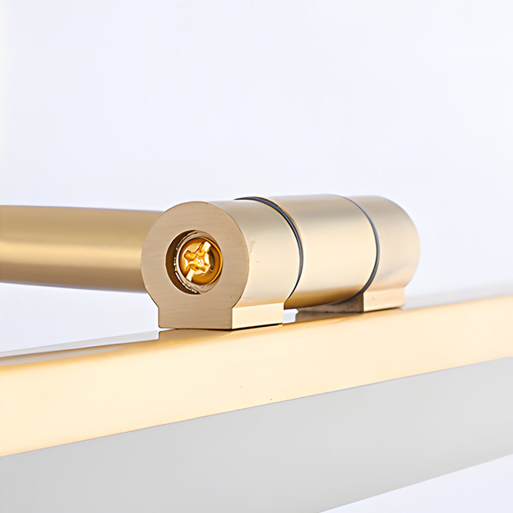 Modern Adjustable LED Bathroom Vanity Mirror Light with Rotatable Flat Bar in Gold/Black Finish, Bathroom Vanity Light, detail 5