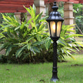 Exterior Waterproof LED Black European-style Lawn Lights Path Lamp Post, Outdoor Wall Light, Die-cast Aluminum, Dia 9in x H 37in