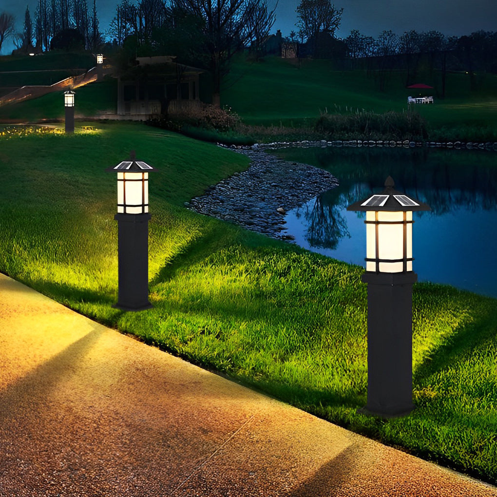 Waterproof LED Intelligent Black Contemporary Solar Lawn Lamp Exterior Lights, Outdoor Wall Light, detail 9