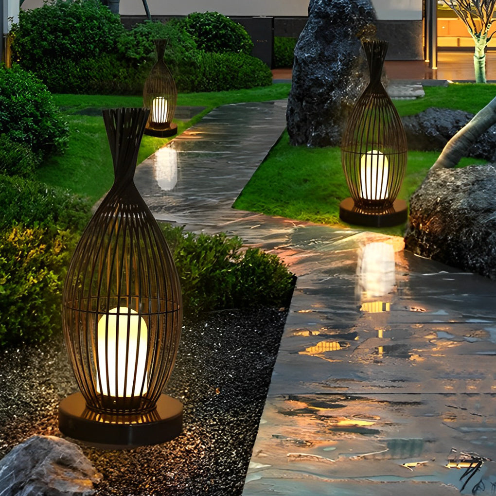 Industrial Courtyard Waterproof Caged LED Floor Light, Floor Lamp, detail 6