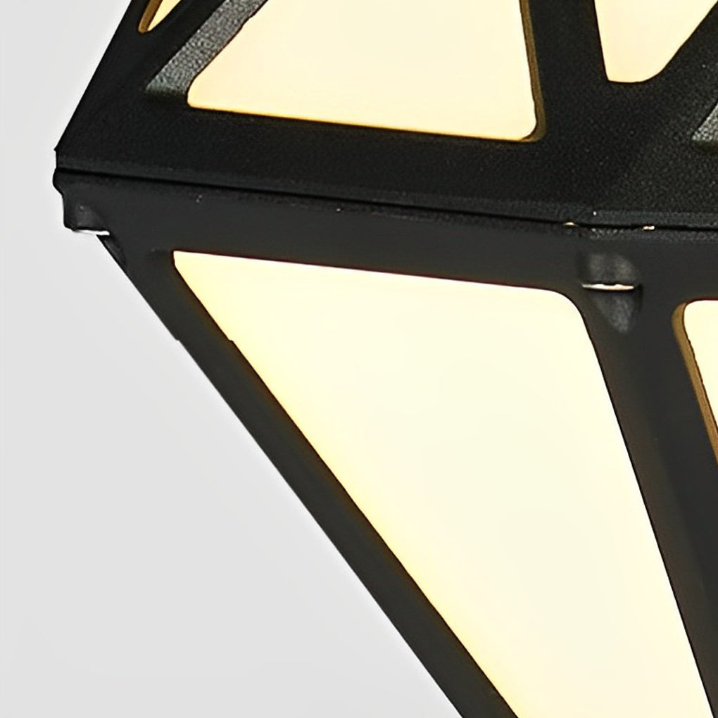 Geometric Waterproof LED Intelligent Stable Black Contemporary Lawn Lamp, Outdoor Wall Light, detail 9
