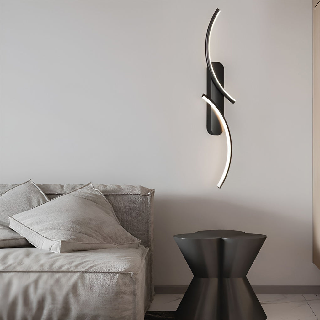 Creative S-shaped LED Three-color Light Contemporary Wall Light, Hardwired Wall Sconce, detail 4