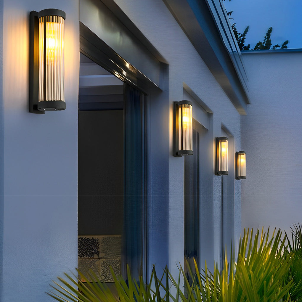 Creative Glass Waterproof LED Black Contemporary Solar Wall Light Exterior Lights, Hardwired Wall Sconce, detail 8