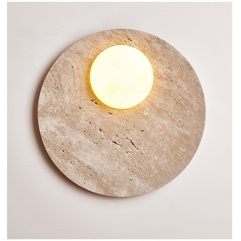 Moonwake Travertine Wall Light, Hardwired Wall Sconce, detail 10