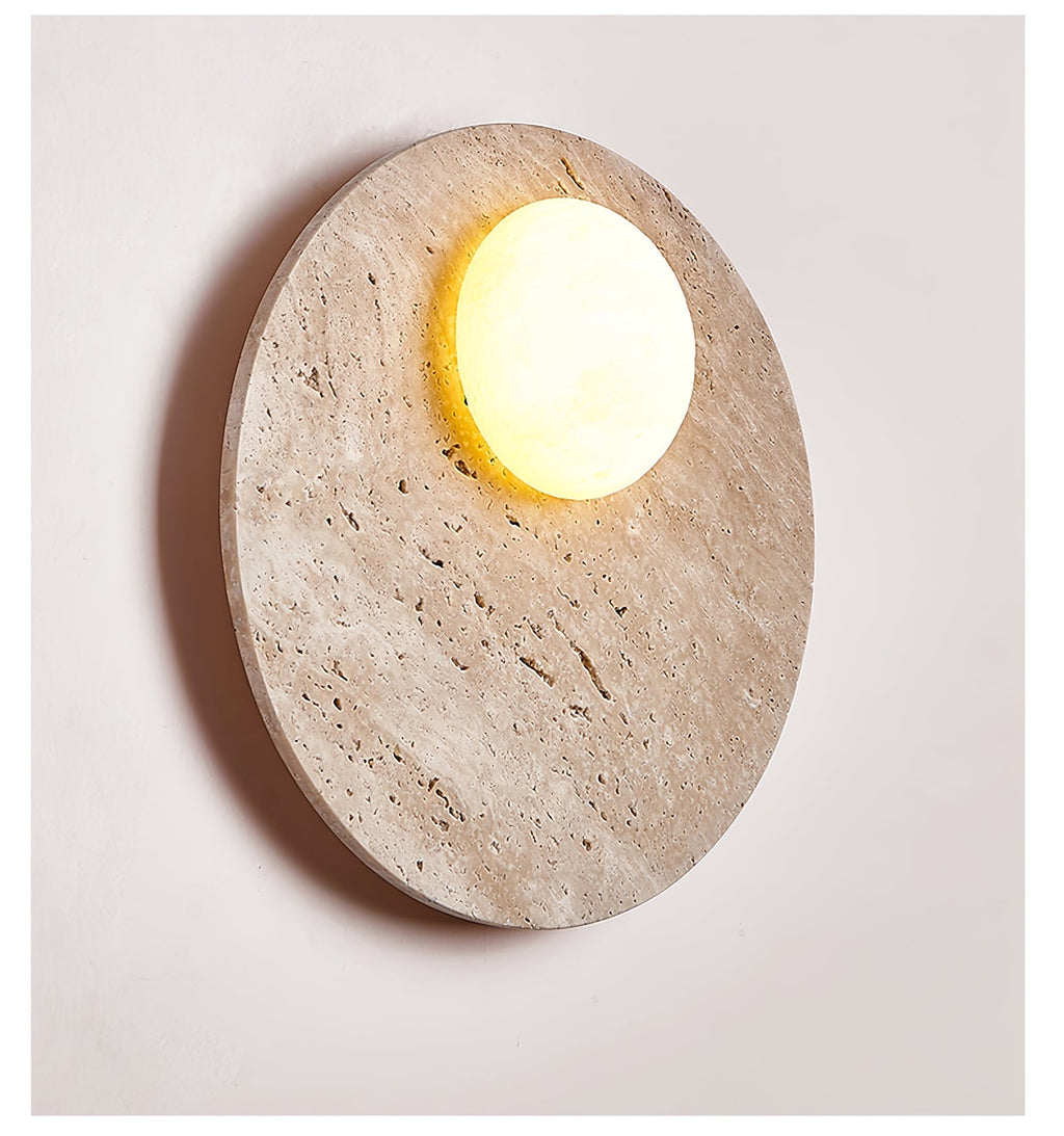 Moonwake Travertine Wall Light, Hardwired Wall Sconce, detail 12