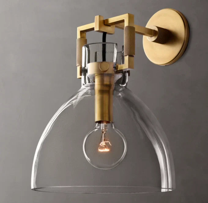 Machinist Glass Cloche Wall Light 10", Bathroom Wall Sconce, detail 14