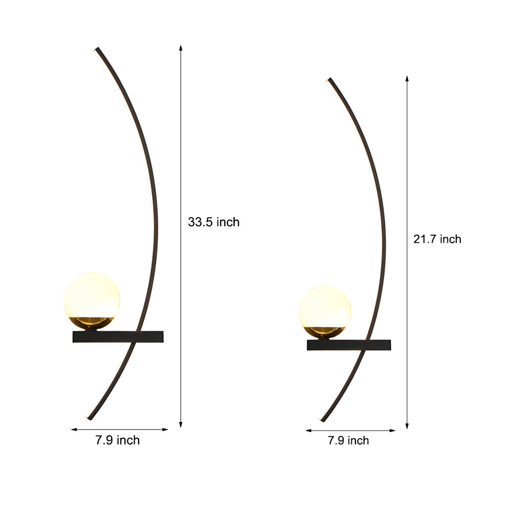 21'' Curved Strip 3 Step Dimming LED Wall Light, Hardwired Wall Sconce, detail 9