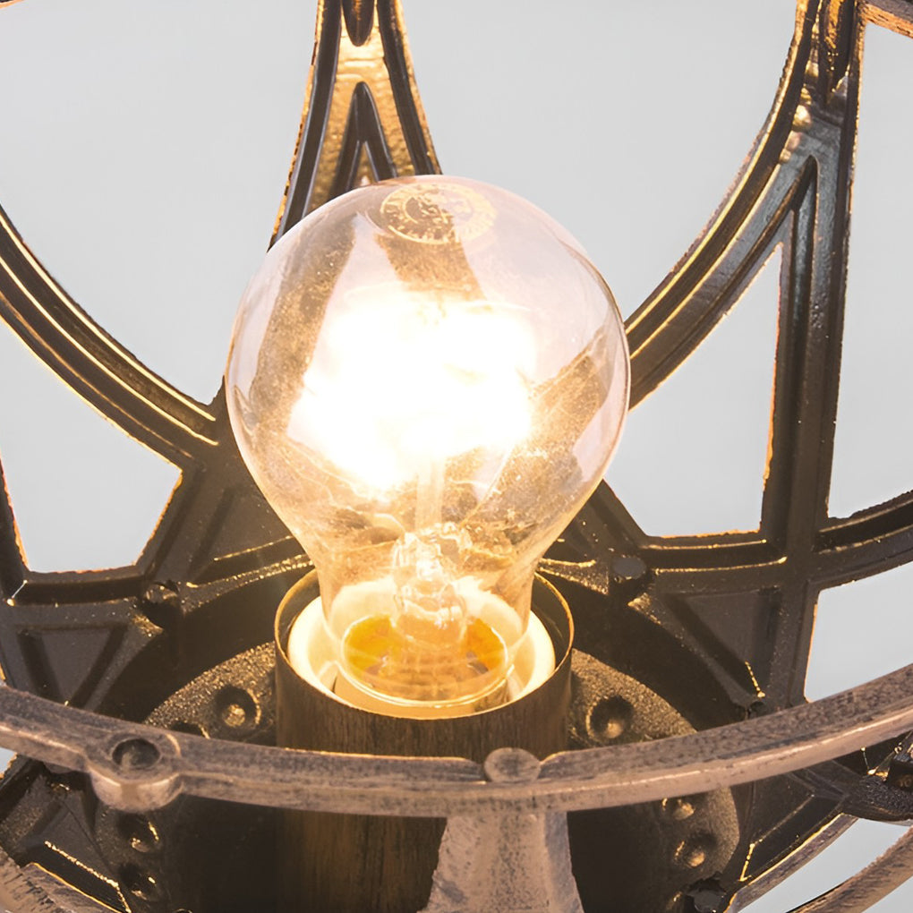 Circular Glass E27 Waterproof European Style Exterior Post Caps Lights, Outdoor Wall Light, detail 12