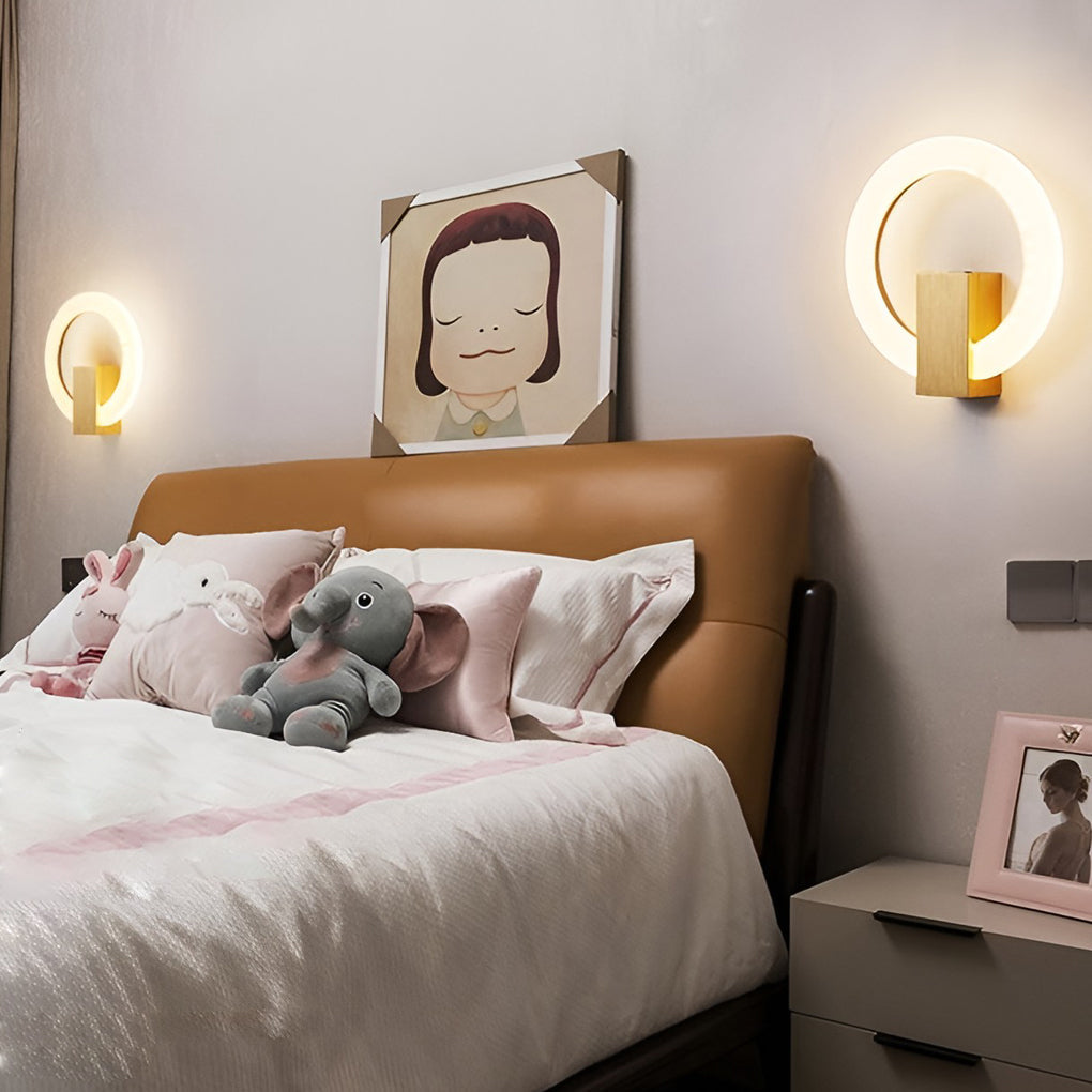 Circle Dimmable LED Contemporary Wall Light, Bedroom Wall Sconce, detail 3