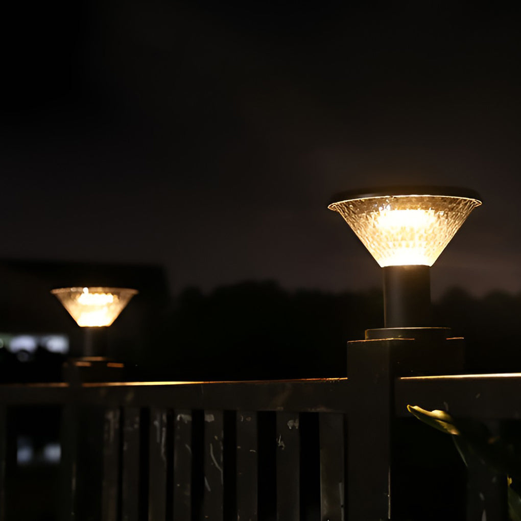 Rechargeable Circular Waterproof Intelligent Light Control Solar Fence Post Lights, Outdoor Wall Light, detail 2