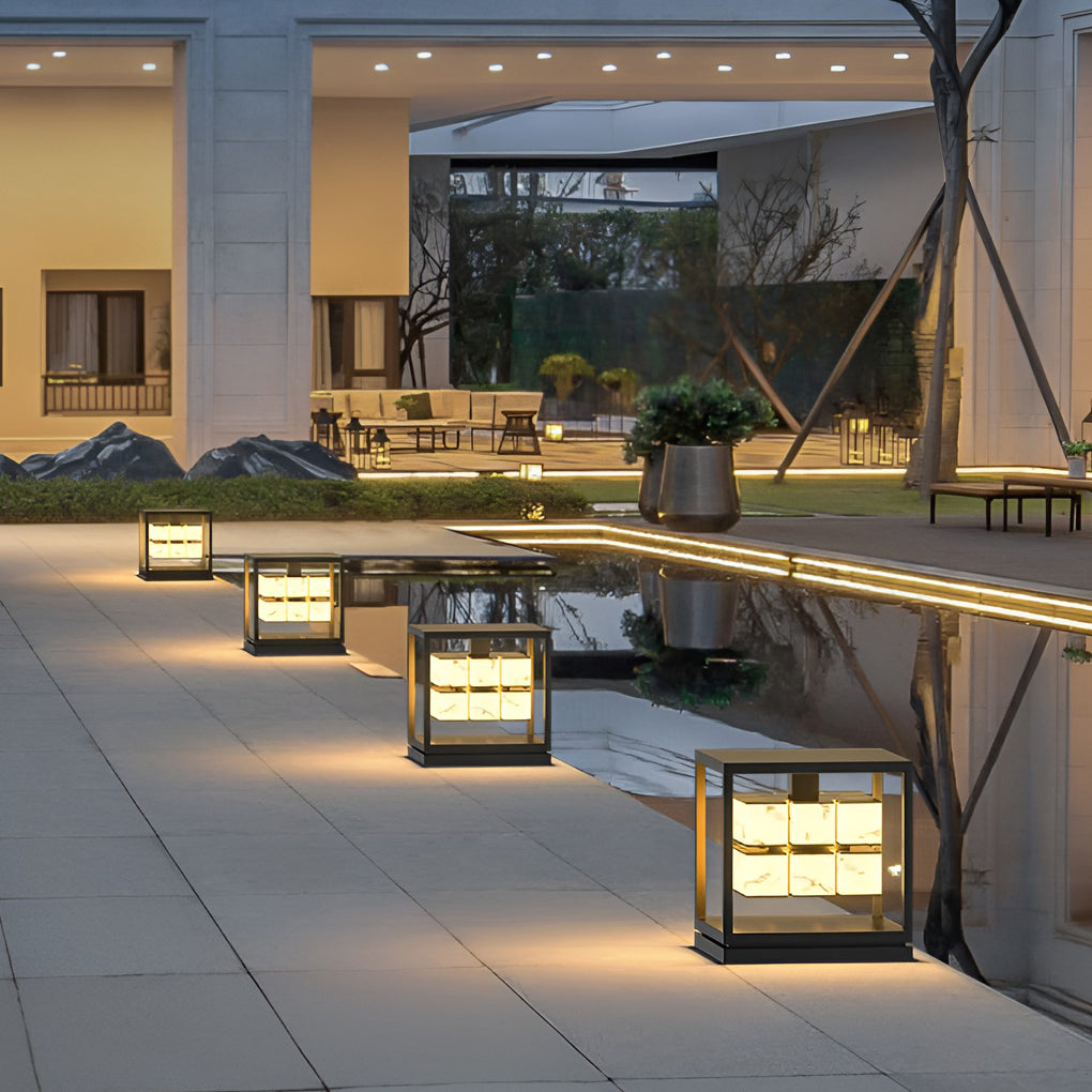 Square LED Waterproof Contemporary Solar Deck Post Lights Pillar Light Post Caps Lights, Outdoor Wall Light, detail 4