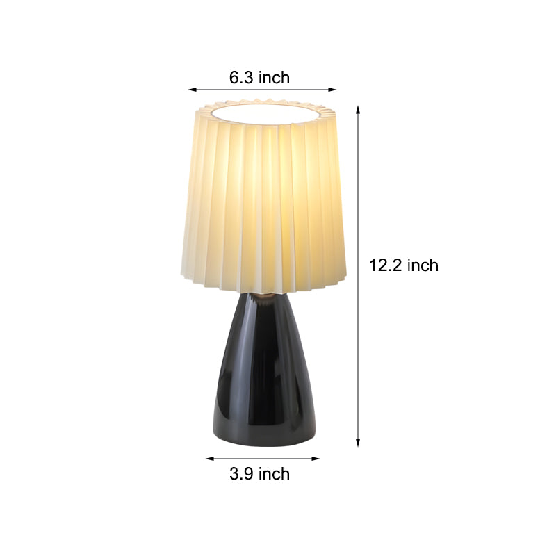 12 inch Pleated-Shade Glass Dimmable Table Light, Bedside Table Lamp, detail 6