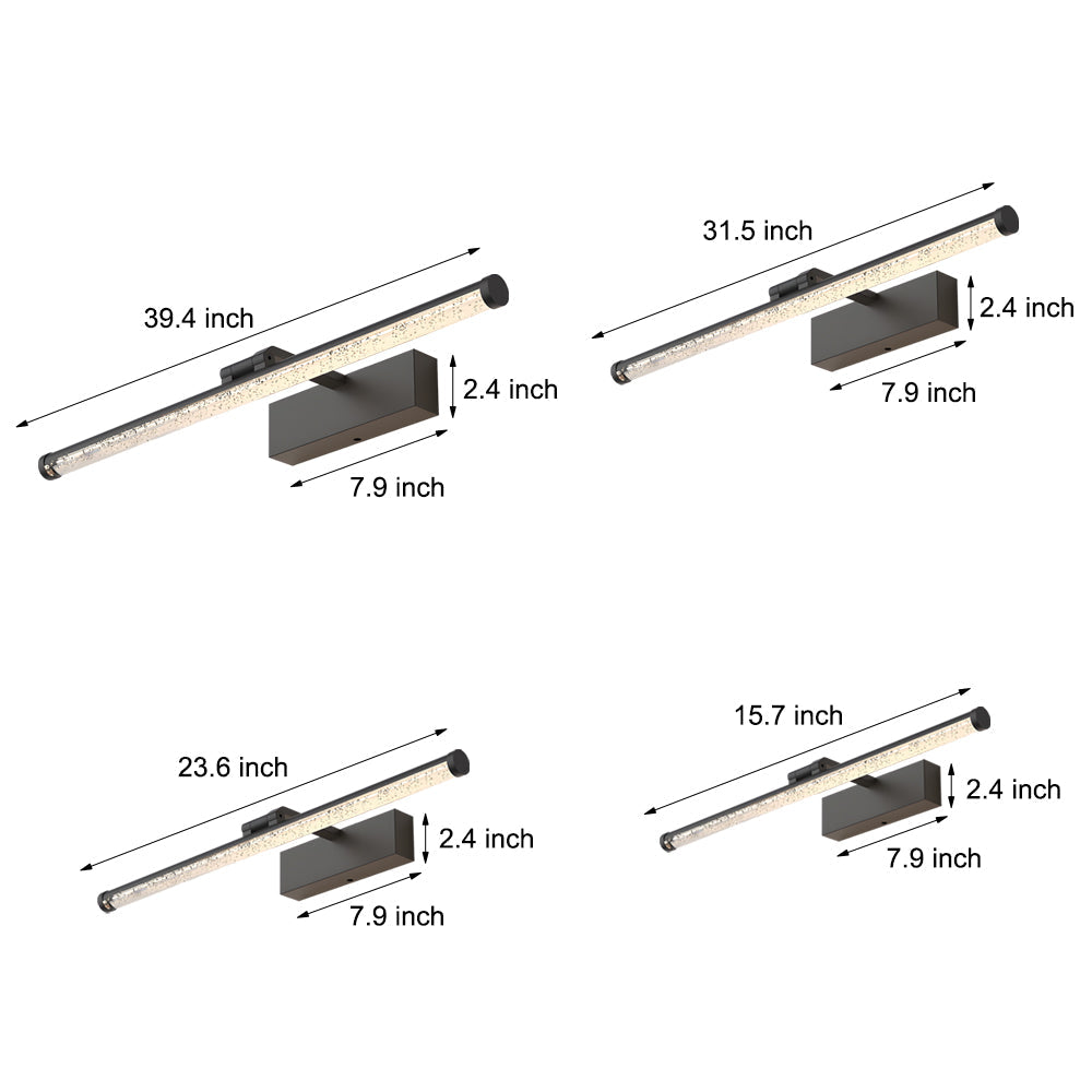 Rotatable Seeded Acrylic LED Bathroom Vanity Fixture Dimmable Contemporary Bath Bar, Bathroom Vanity Light, detail 7