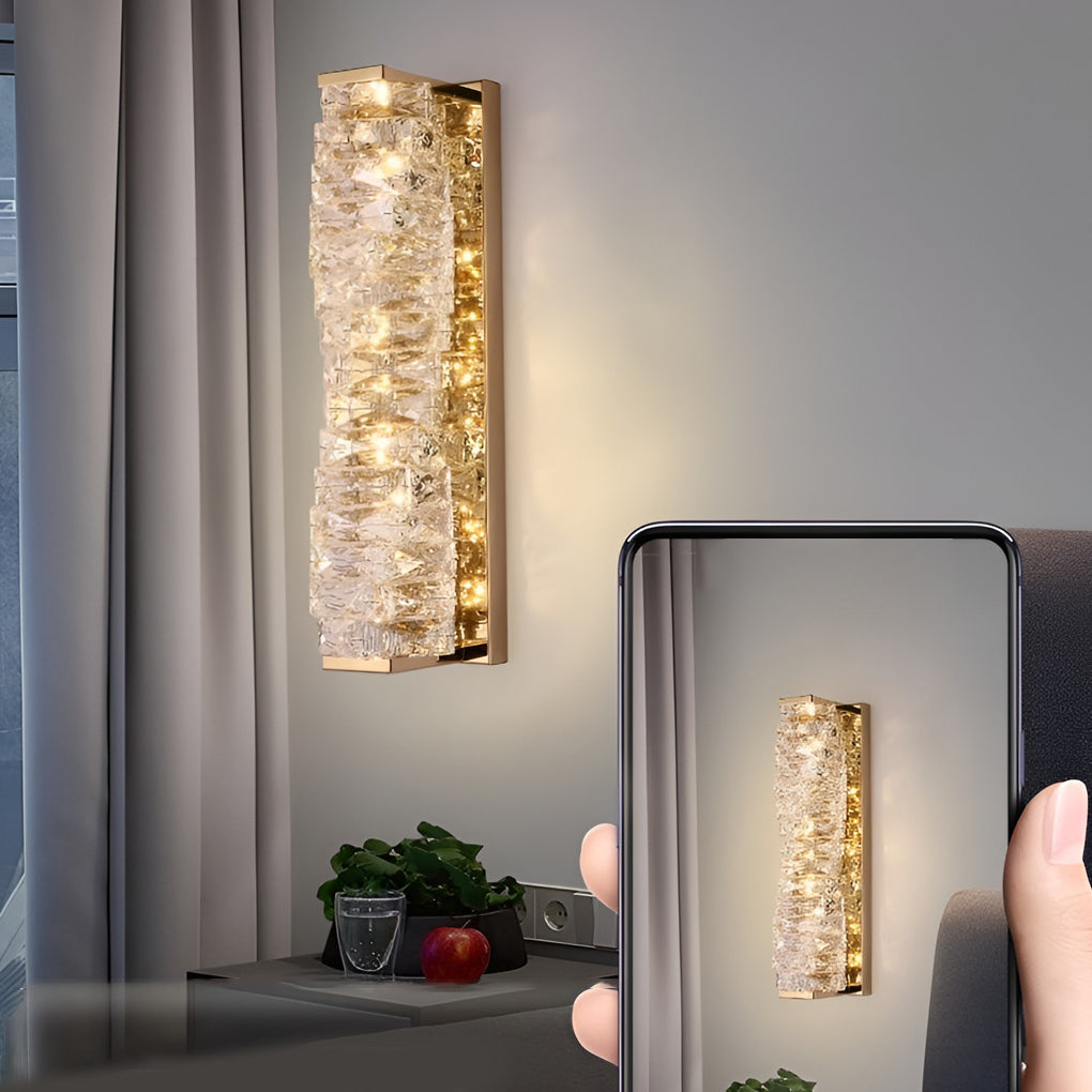 Creative Crystal Three Step Dimming Light LED Contemporary Wall Light, Bedroom Wall Sconce, detail 6