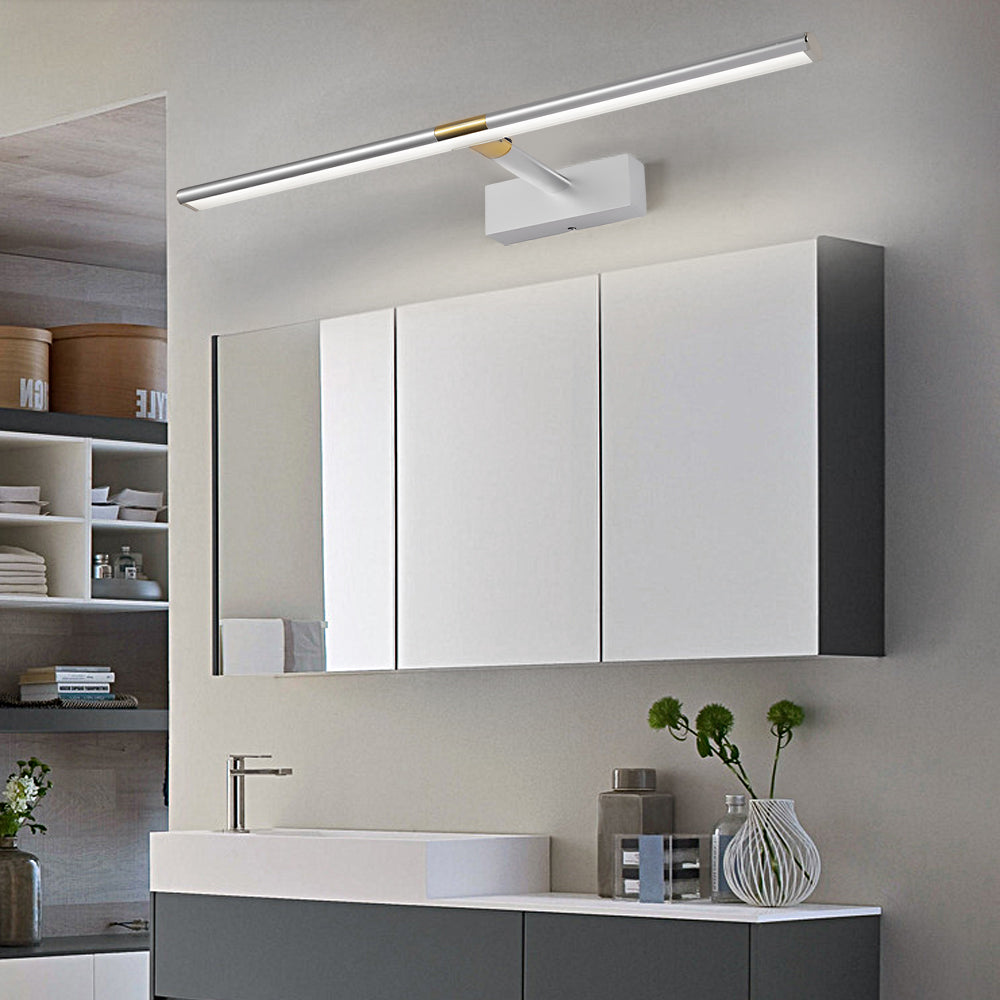 Retractable LED Bathroom Vanity Fixture with Adjustable Rod and Matte Finish, Bathroom Vanity Light, detail 3