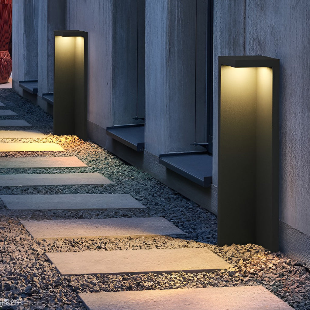 Waterproof LED Gray Contemporary Exterior Path Lights Solar Fence Post Lights, Outdoor Wall Light, detail 3