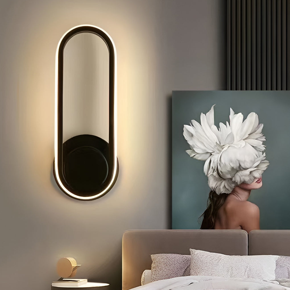 330° Rotatable Rounded Box LED Nordic Wall Light, Bedroom Wall Sconce, Iron, W 5in x H 12in