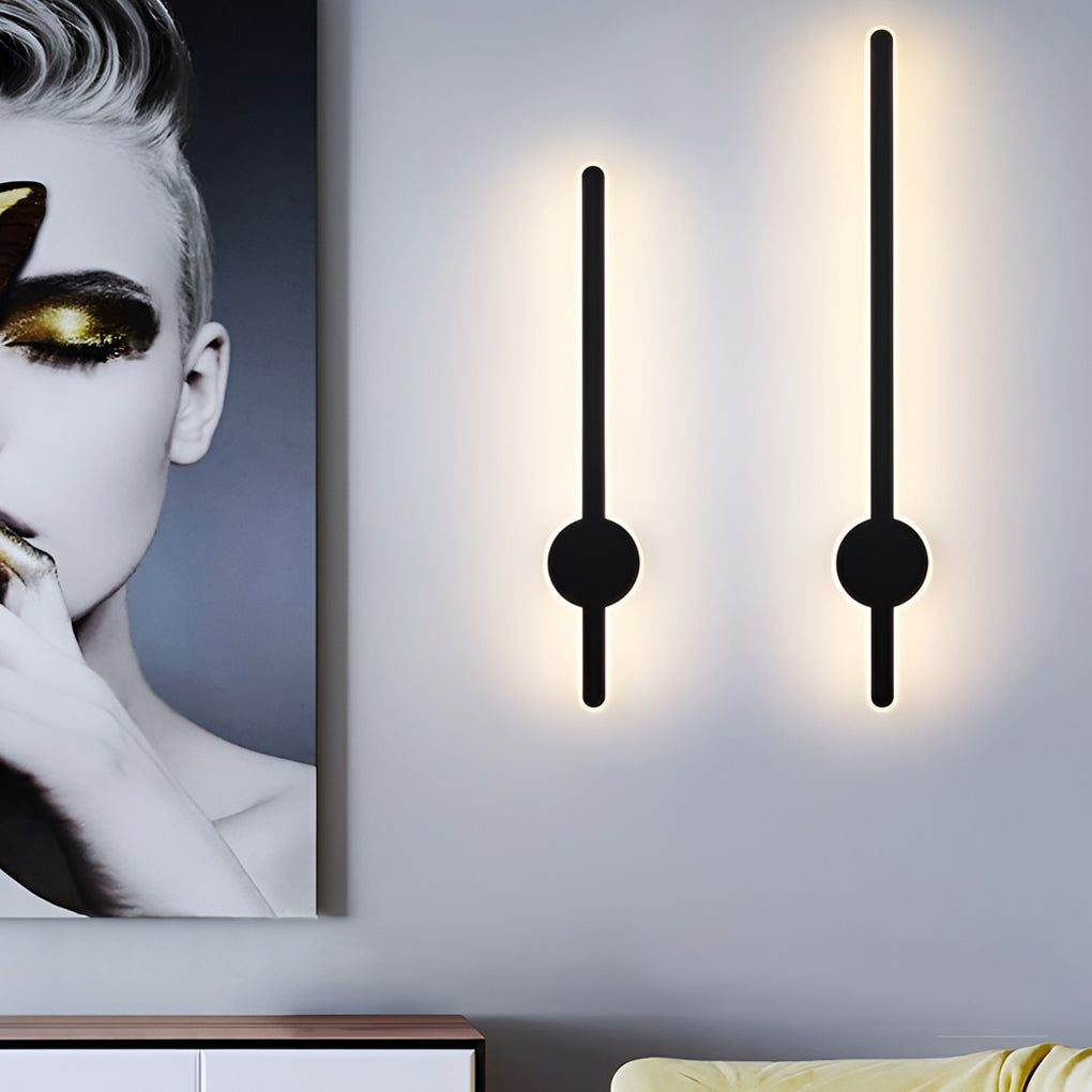 Long Strip LED Contemporary Wall Light, Bedroom Wall Sconce, Hardware, 16"