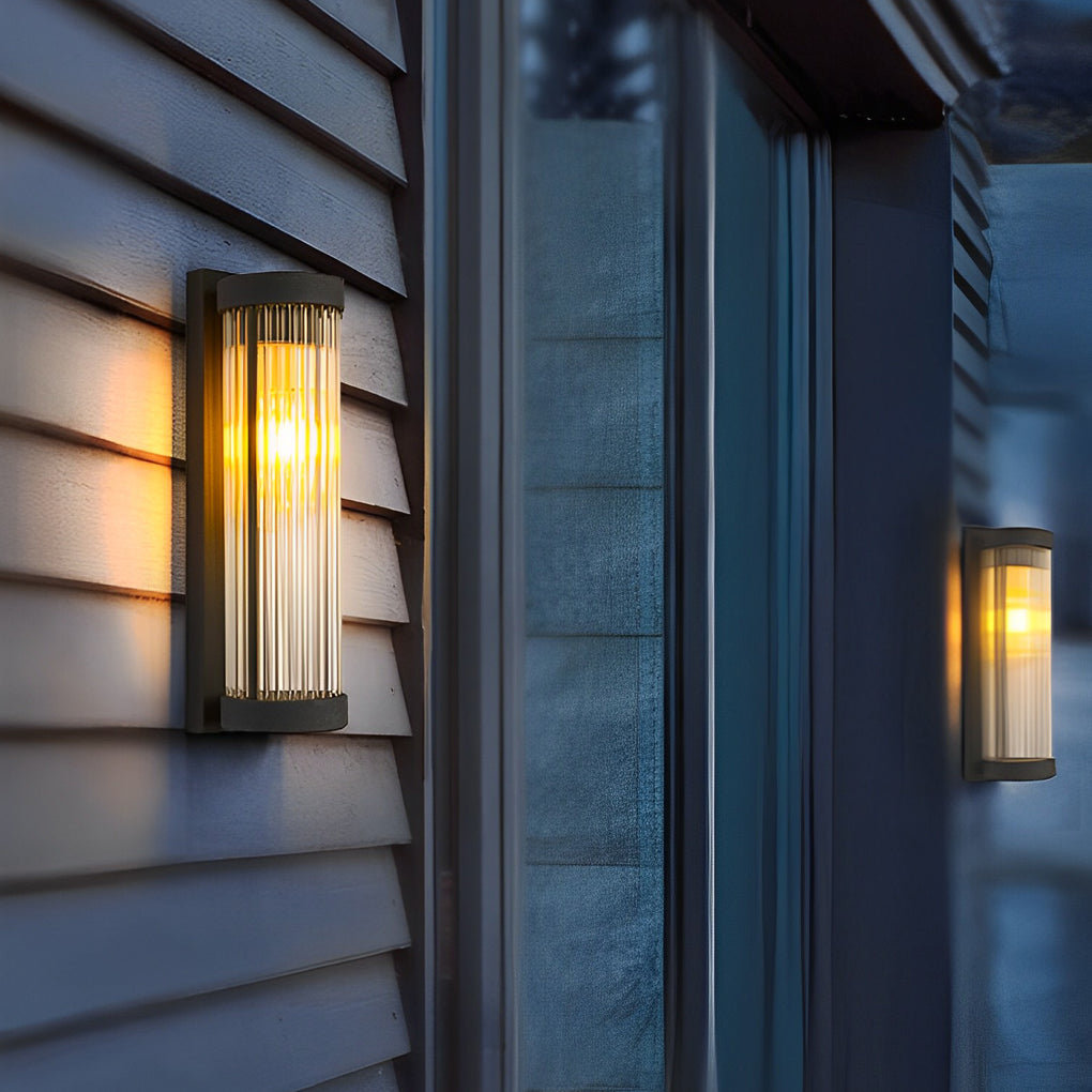 Creative Glass Waterproof LED Black Contemporary Solar Wall Light Exterior Lights, Hardwired Wall Sconce, detail 9