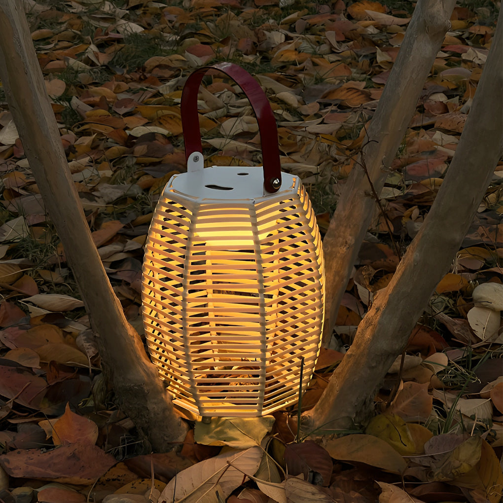 Portable Rattan Lantern Waterproof LED Contemporary Solar Exterior Light, Outdoor Wall Light, detail 9