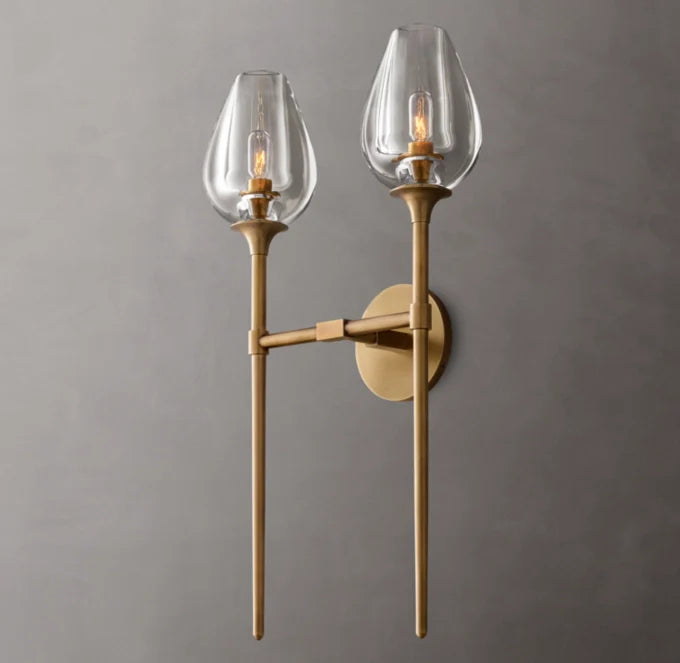 Tulip Double Wall Light, Bathroom Wall Sconce, detail 12