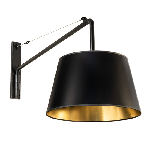 Cilindro 1-Light 31.00" Matte Black Wall Sconce front view