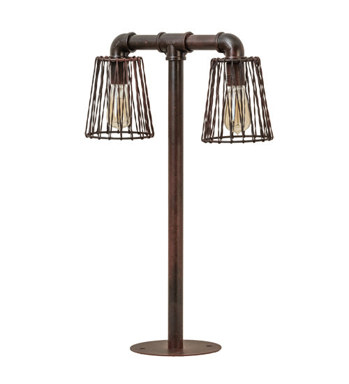 Pipedream 27 Inch 2-Light 27.50" Rustic Nail Table Lamp front view