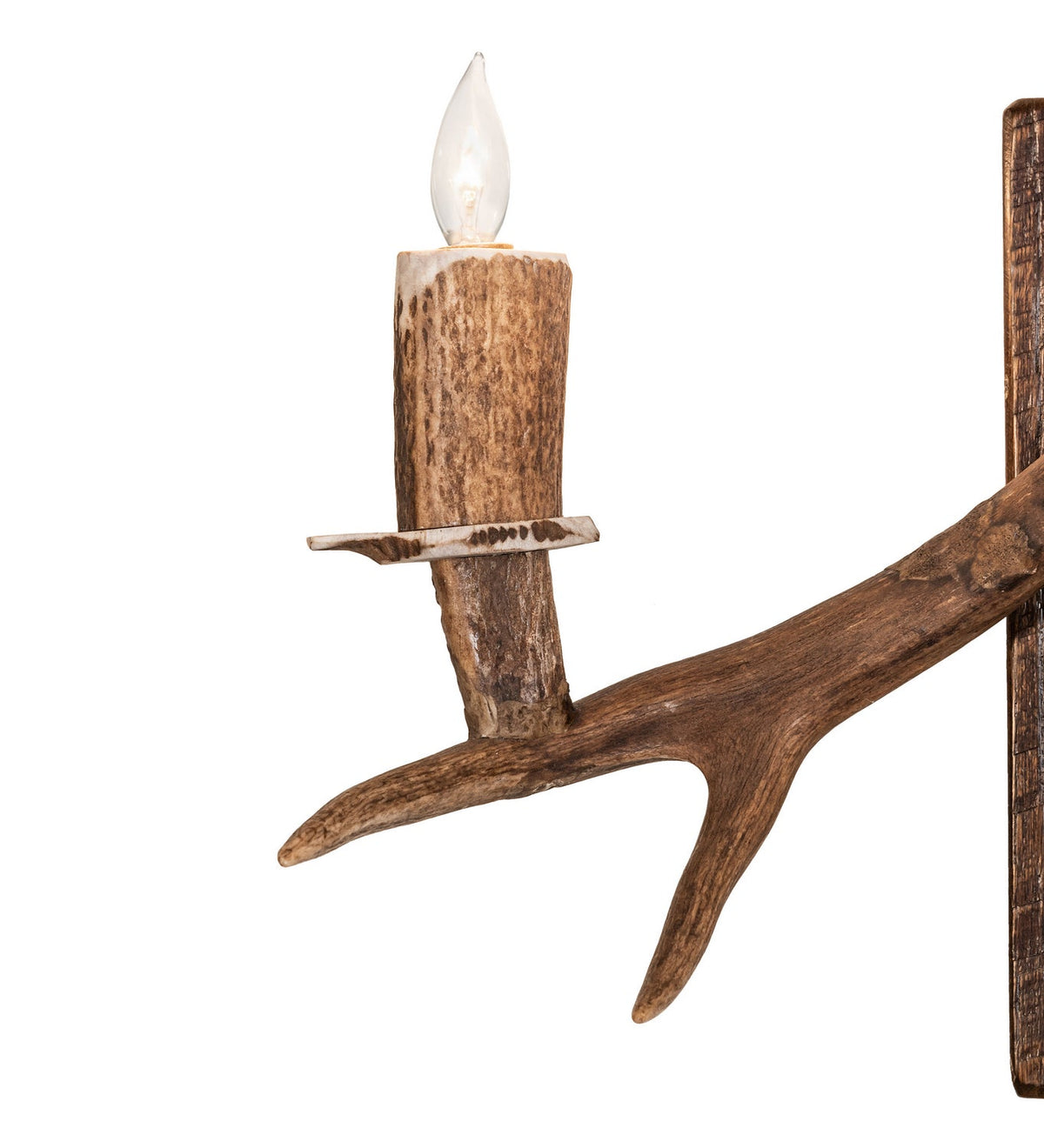Antlers Elk and Mule Deer 5-Light 36.00" Naturally Shed/Stained Wall Sconce detail view 4