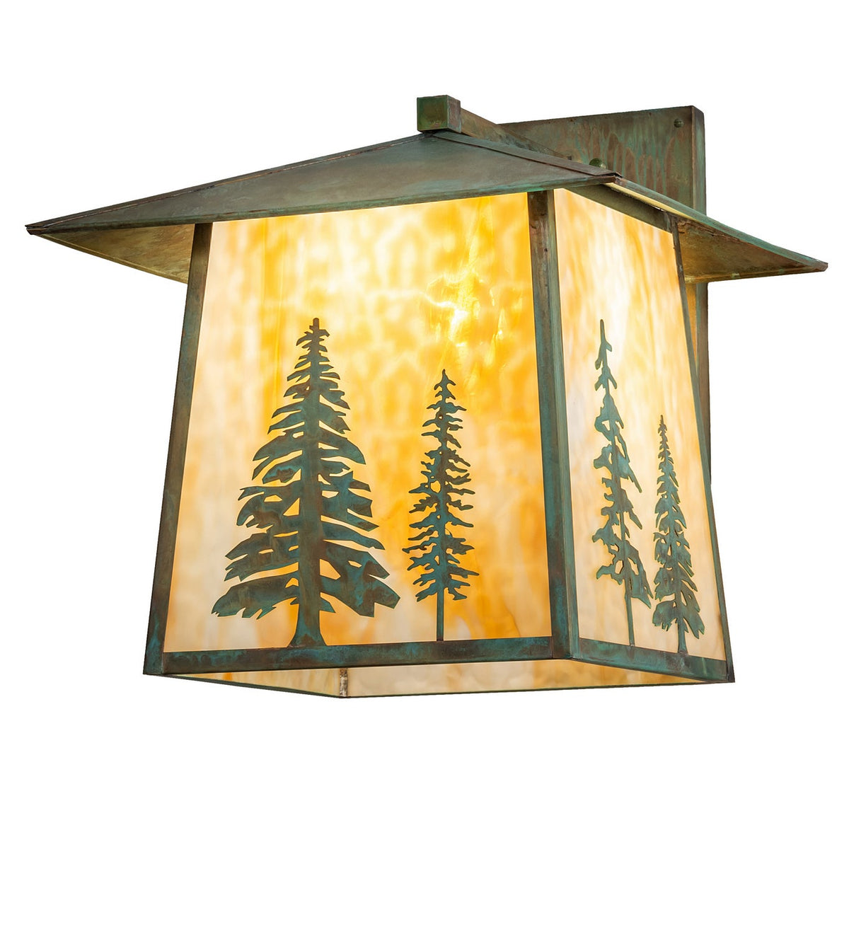 Stillwater Tall Pines 1-Light 18.50" Verdigris Wall Sconce front view