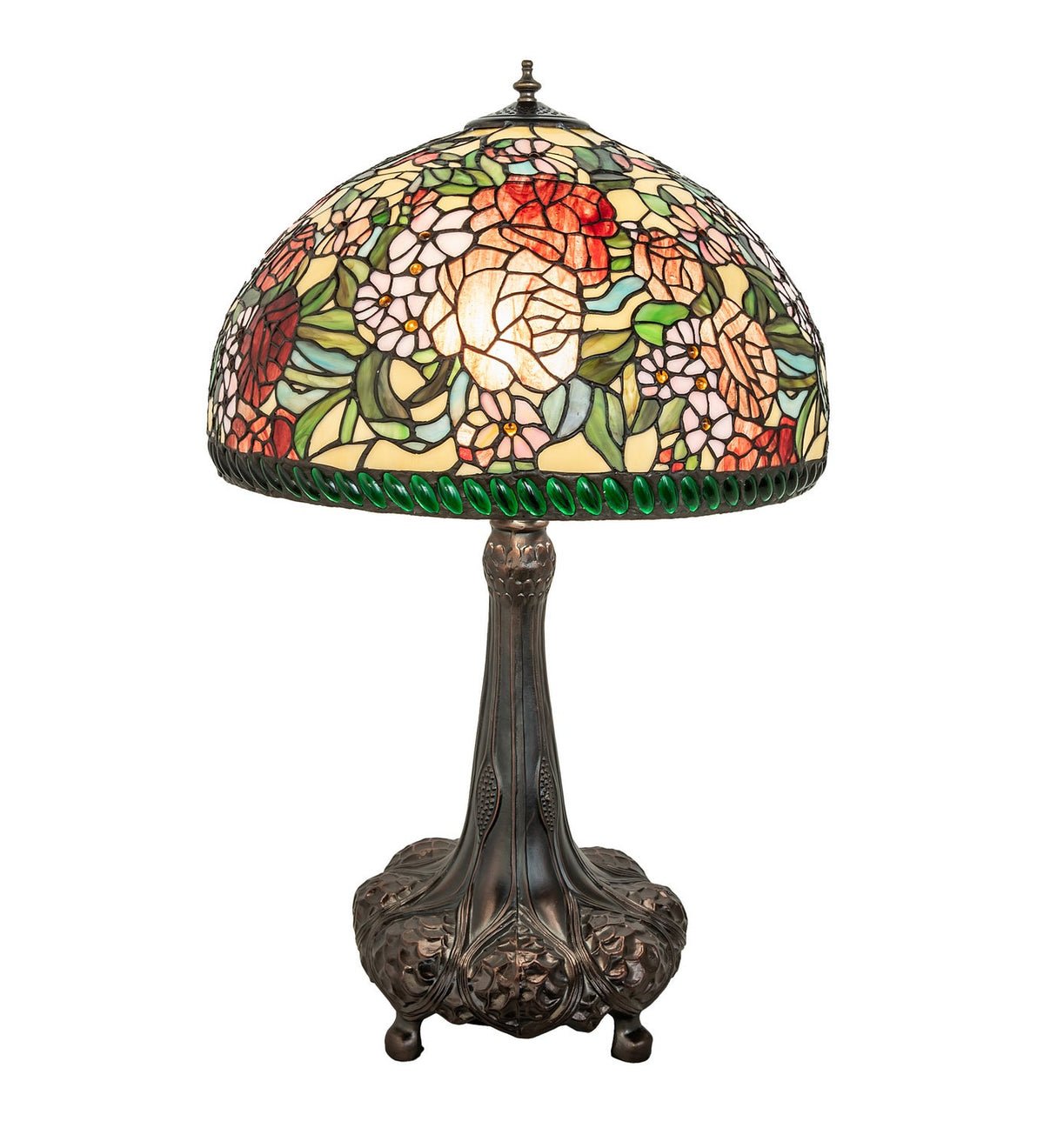 Romance Rose 31 Inch 3-Light 31.00" Mahogany Bronze Table Lamp front view