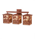 Beaver At Work 27 Inch 3-Light 12.50" Rust LED Wall Sconce front view