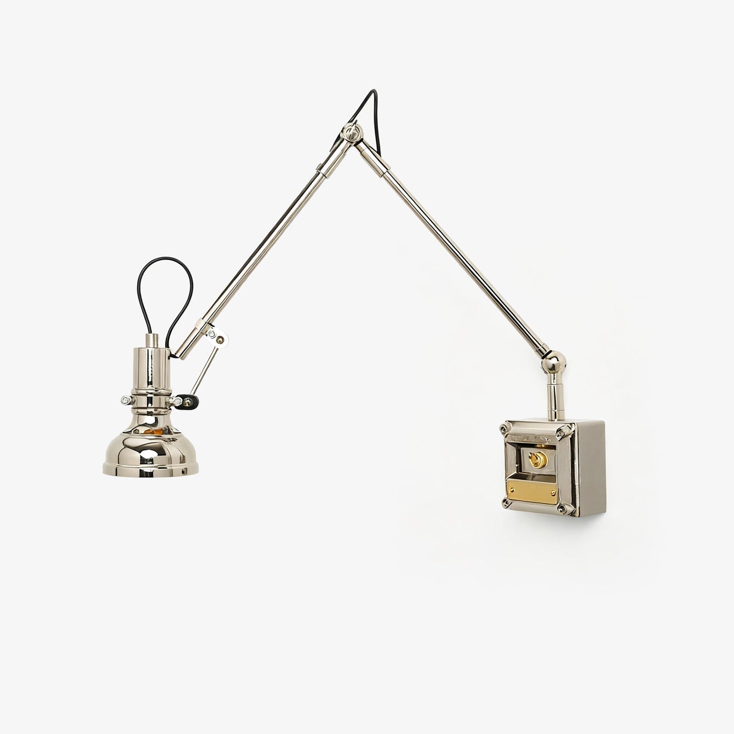 Flex Arm Wall Light, Hardwired Wall Sconce, Metal, Lampshade Size: Dia 9cm x H