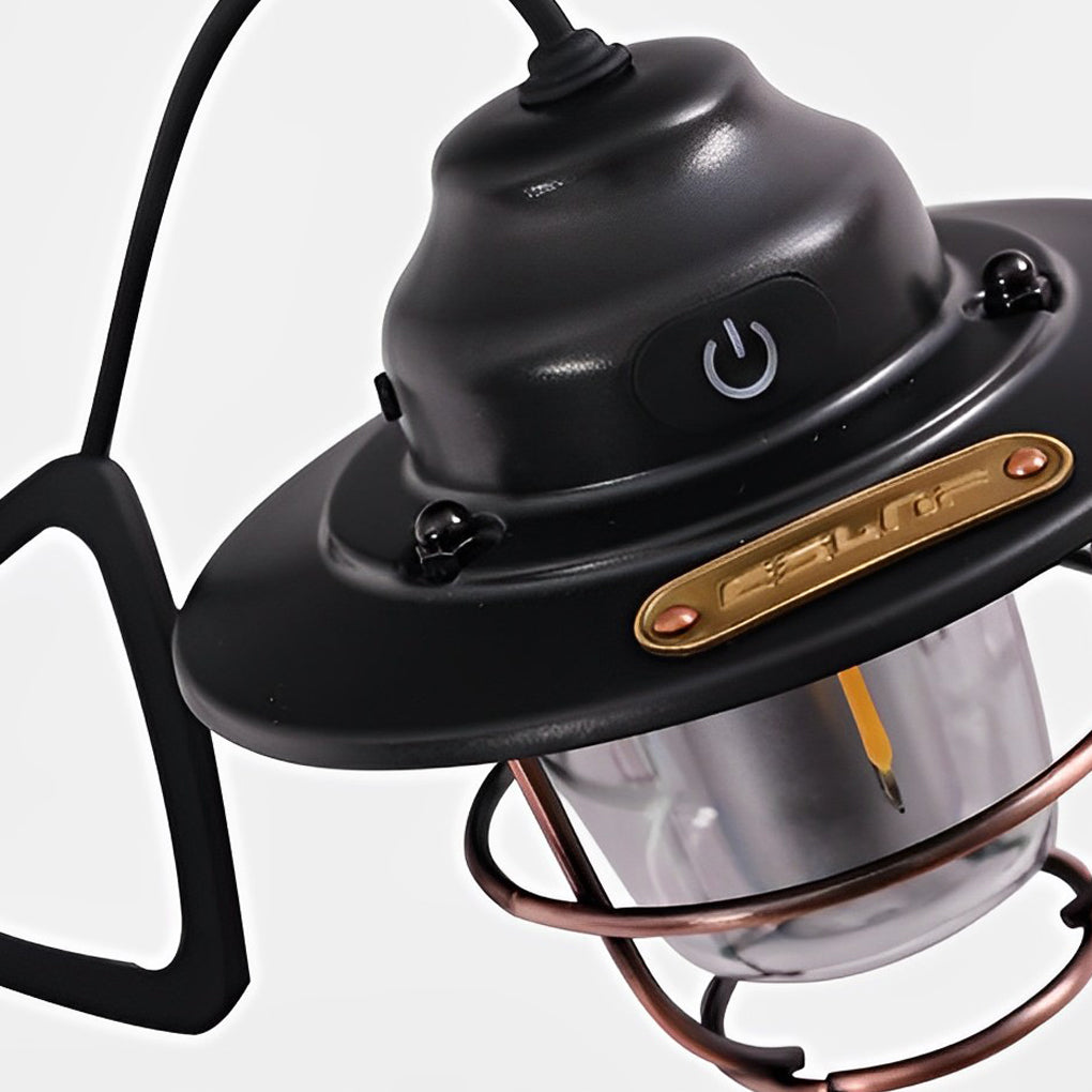 Circular LED Waterproof USB Rechargeable Retro Exterior Light Camping Lamp, Outdoor Wall Light, detail 9