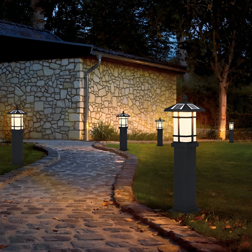 Waterproof LED Intelligent Black Contemporary Solar Lawn Lamp Exterior Lights, Outdoor Wall Light, detail 10
