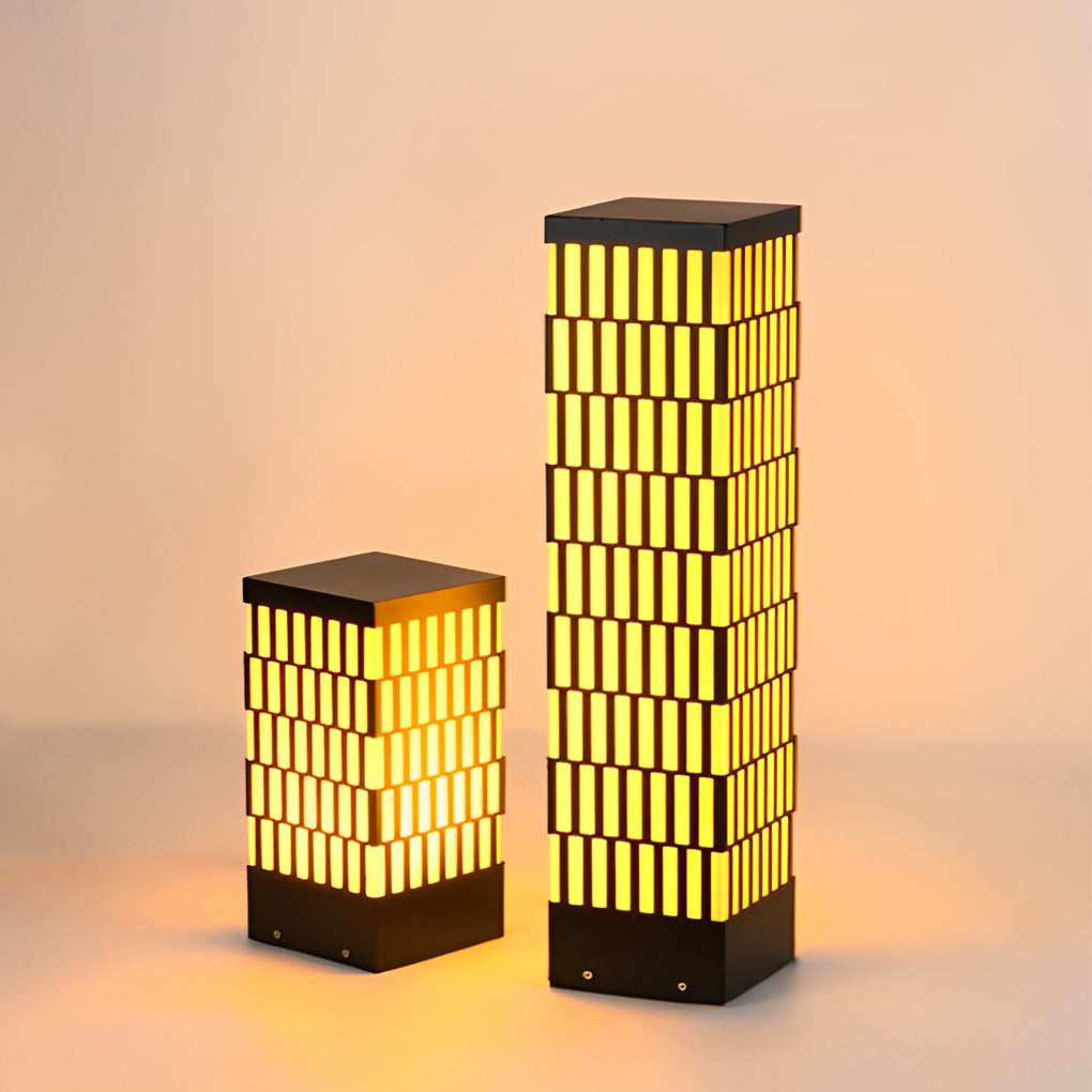 Retro Grid Designed Waterproof LED Black Contemporary Lawn Lamp Exterior Lighting, Outdoor Wall Light, detail 10