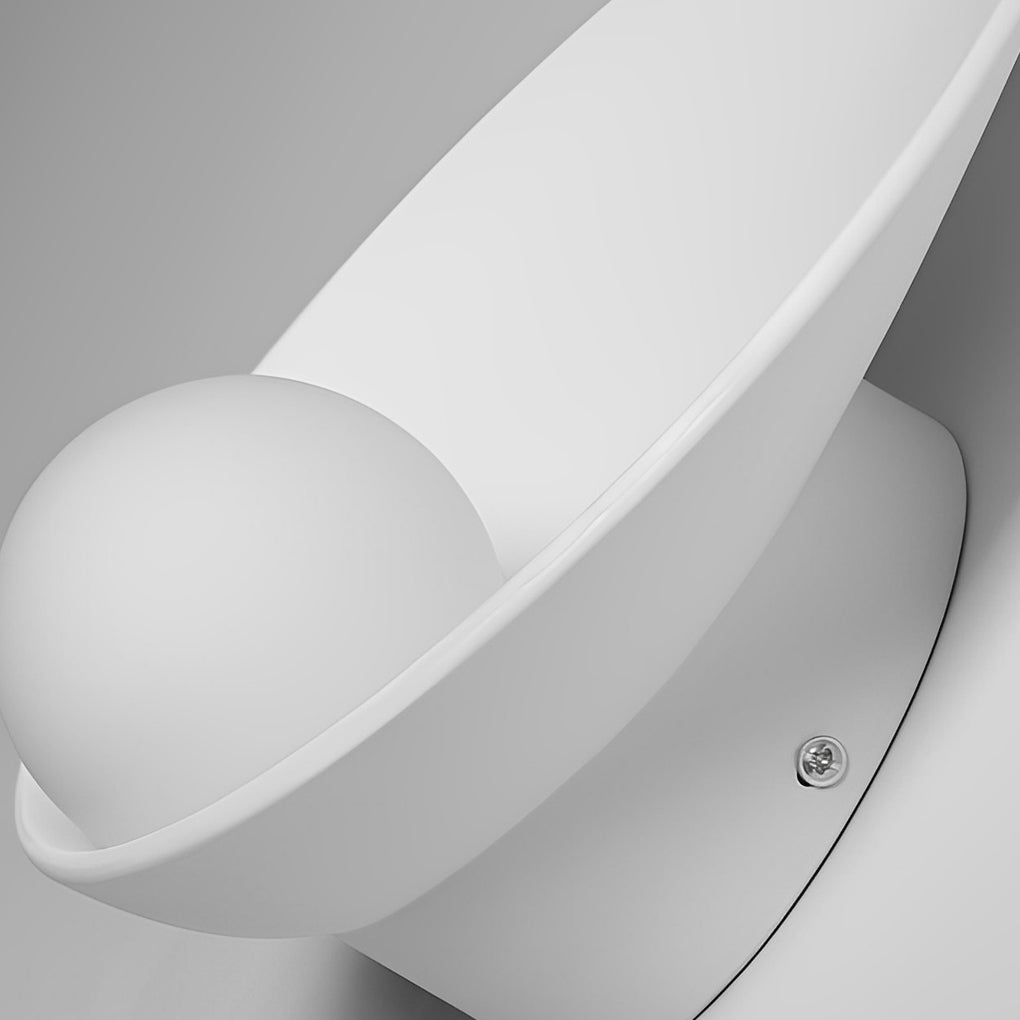 Circular Creative Resin Glass White Nordic Decorative Wall Fixtures Lighting, Bedroom Wall Sconce, detail 11