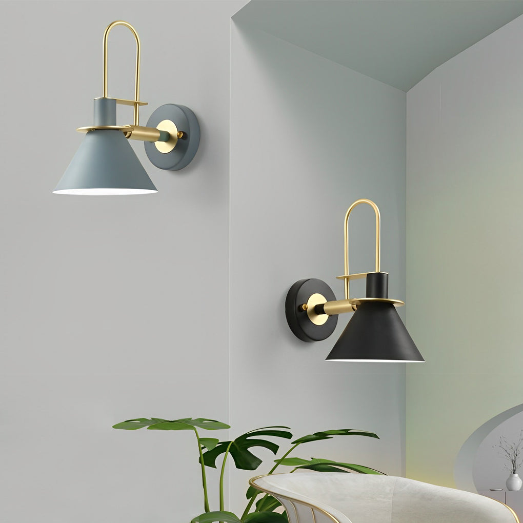 Clean-Lined Horn Shape Iron Creative Contemporary Wall Light, Bedroom Wall Sconce, detail 5