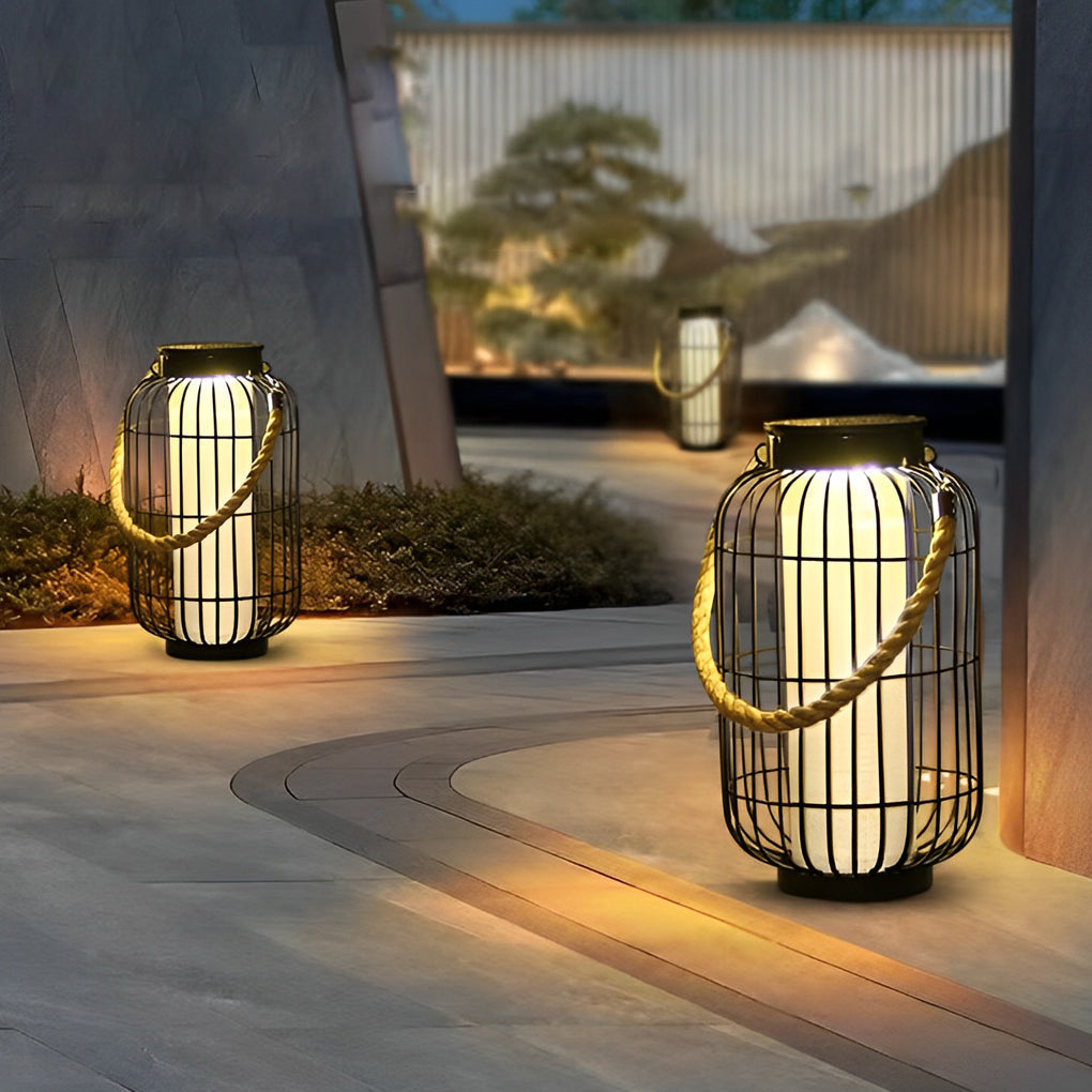 Timeless Iron Lantern Waterproof Intelligent Portable Solar Lawn Lamp, Outdoor Wall Light, detail 12