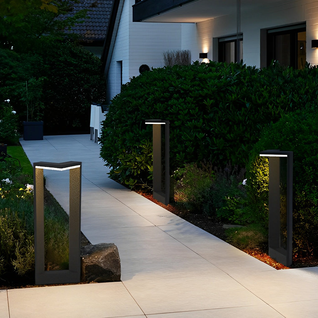 Geometric Design Waterproof LED Black Contemporary Exterior Pathway Lights, Outdoor Wall Light, detail 12