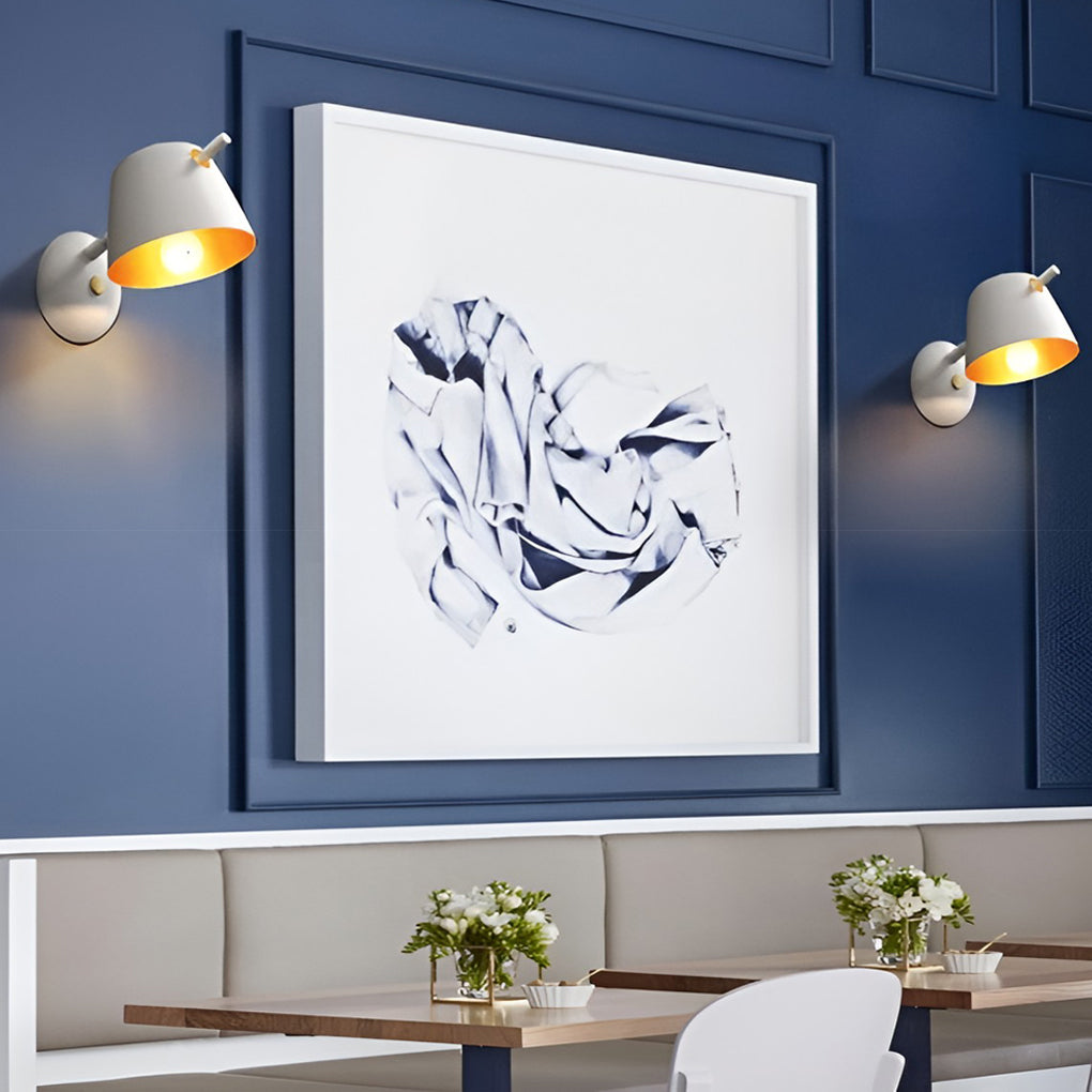 Hat-style Matte Metal Nordic Mounted Contemporary Wall Light, Bedroom Wall Sconce, detail 10