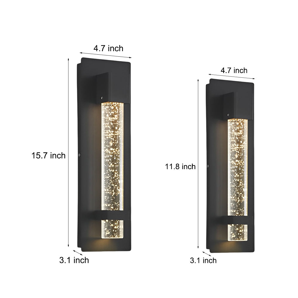 11.8 Inch Waterproof Hardwired Bubbles Glass Exterior Wall Light, Outdoor Wall Light, detail 5