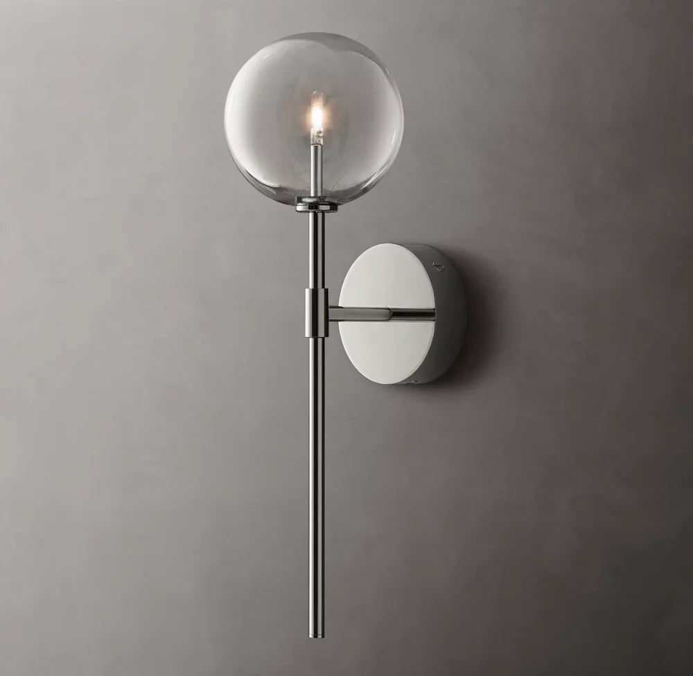 Glass Globe Wall Light, Bathroom Wall Sconce, detail 2