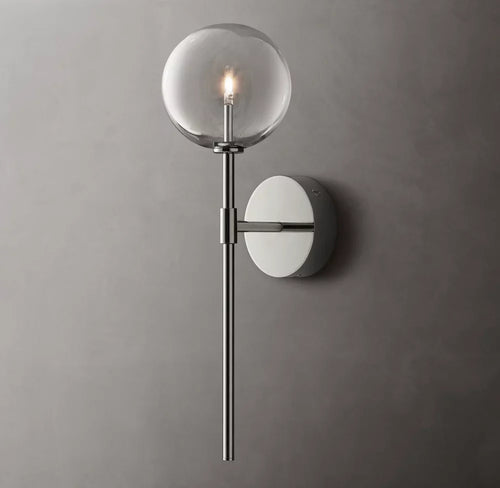 Glass Globe Wall Light, Bathroom Wall Sconce, detail 2