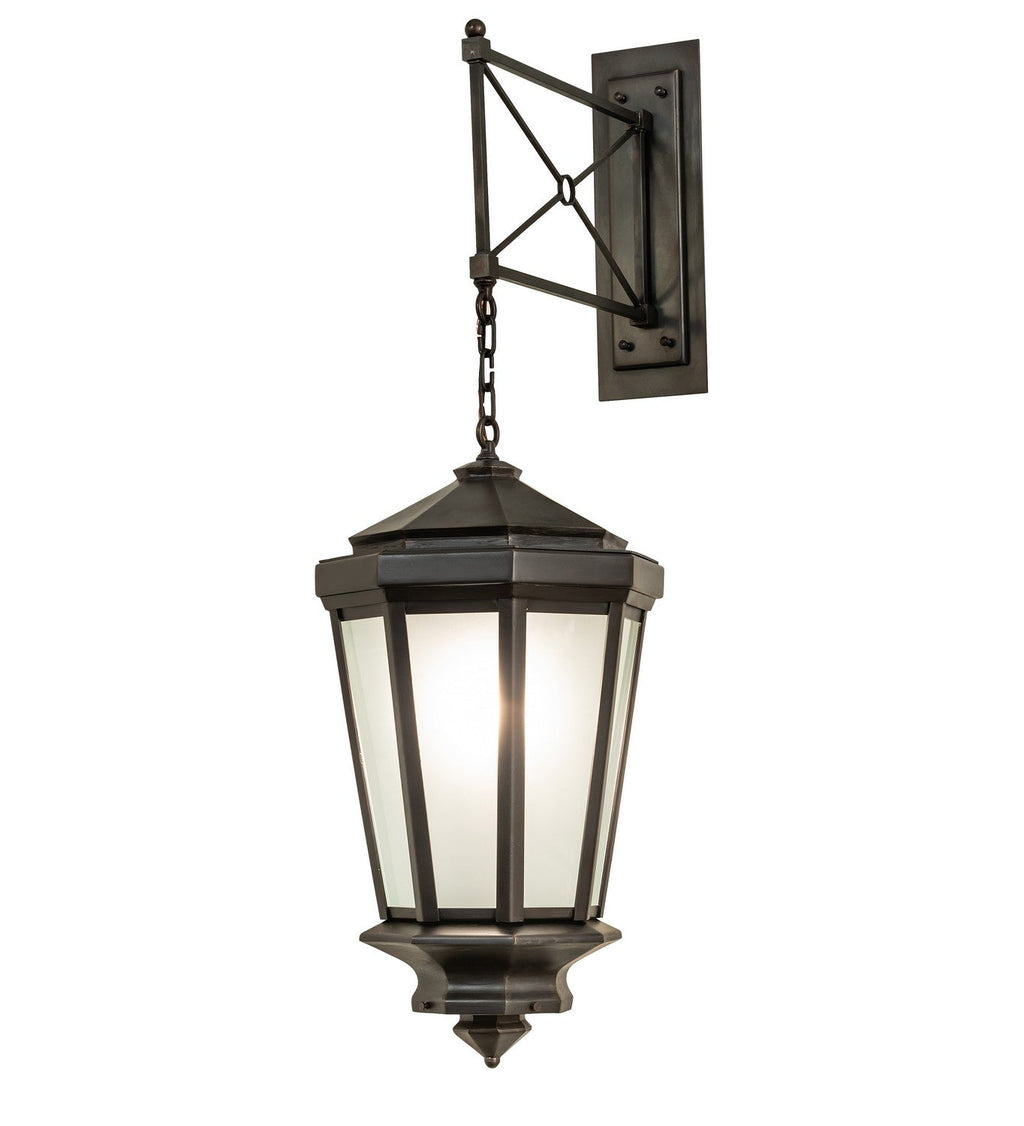 1-Light 50.00" Black On Brass Wall Sconce front view
