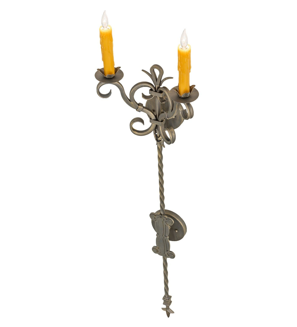 2-Light 2-Light 48.00" Antique Brass Wall Sconce front view