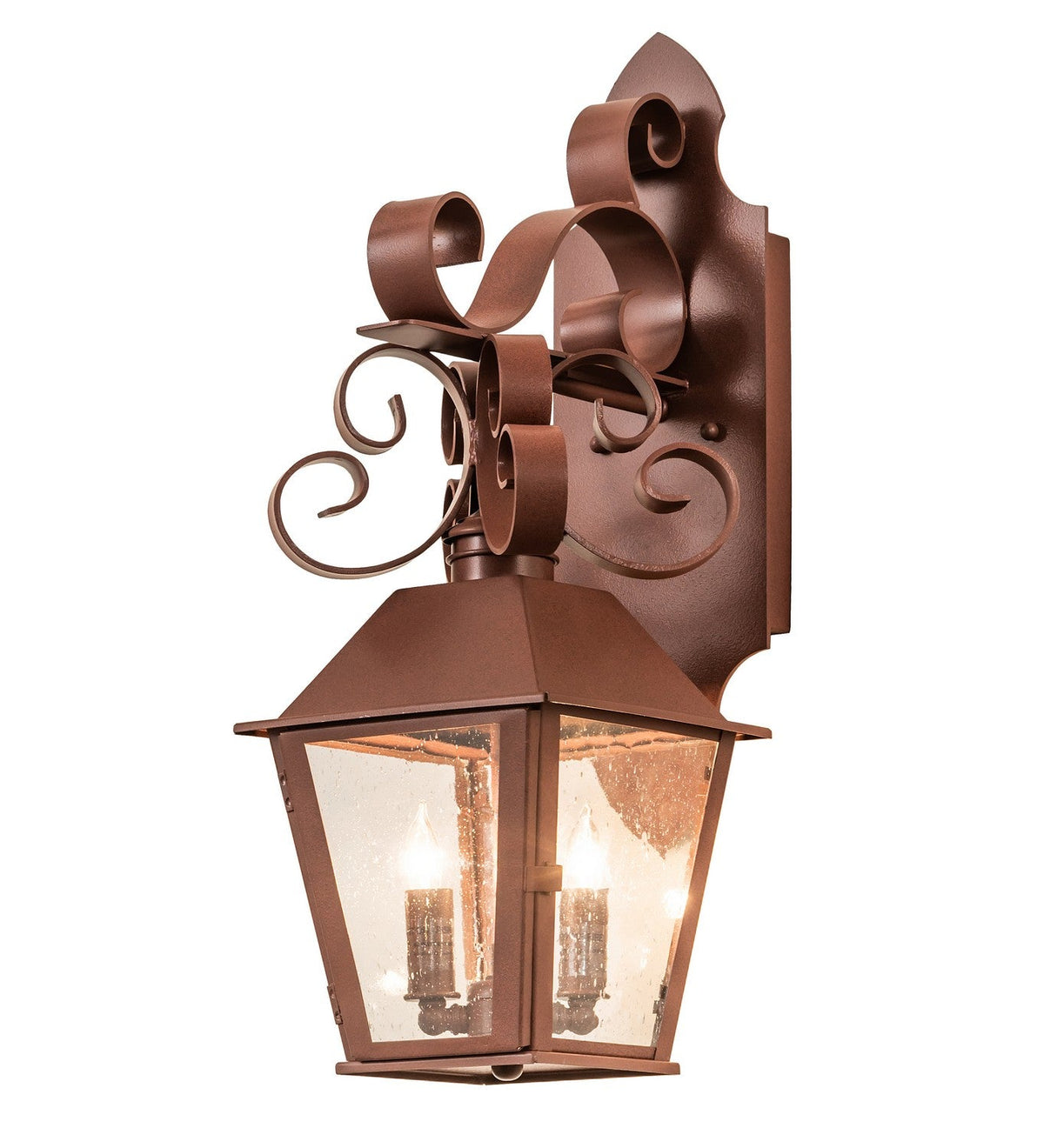 2-Light 2-Light 22.00" Rust Wall Sconce front view
