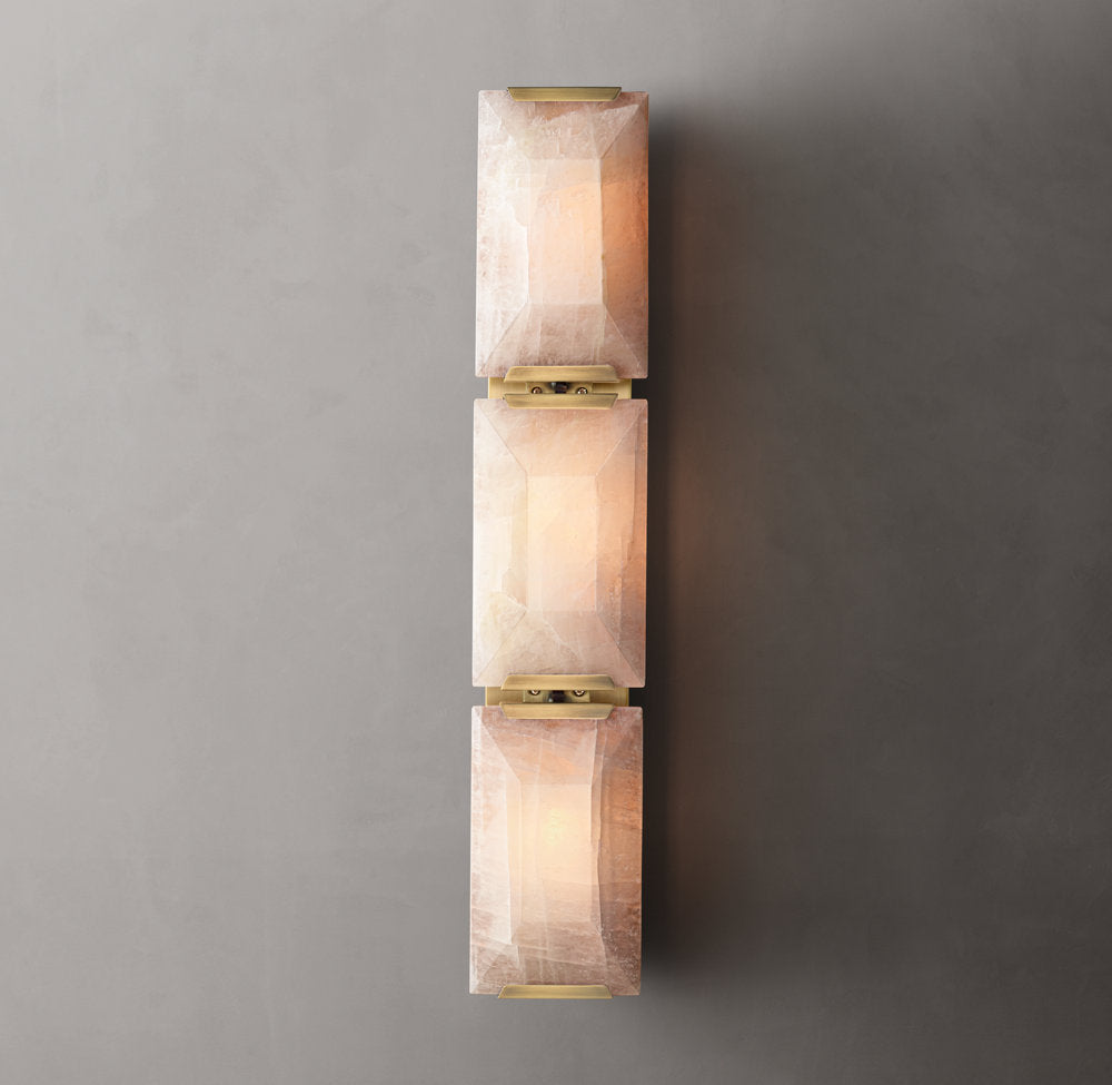 Harlow Calcite Triple Wall Light, Bedroom Wall Sconce, detail 5