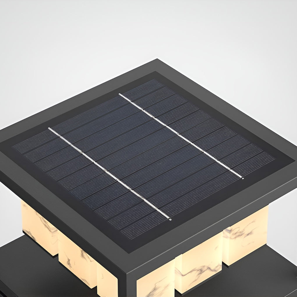 Square LED Waterproof Contemporary Solar Deck Post Lights Pillar Light Post Caps Lights, Outdoor Wall Light, detail 14