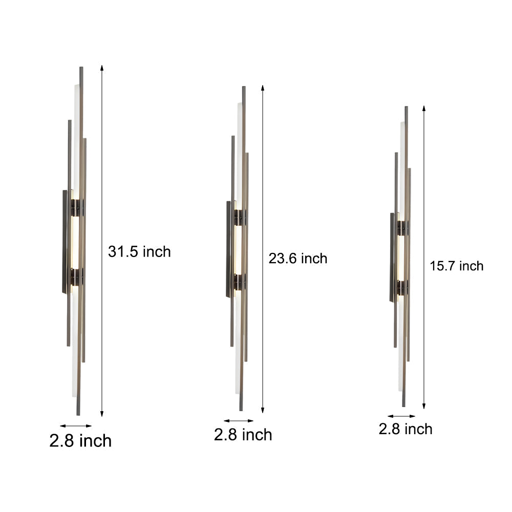 Long Strips Grille Iron Acrylic Clean Contemporary LED Wall Light, Hardwired Wall Sconce, detail 11